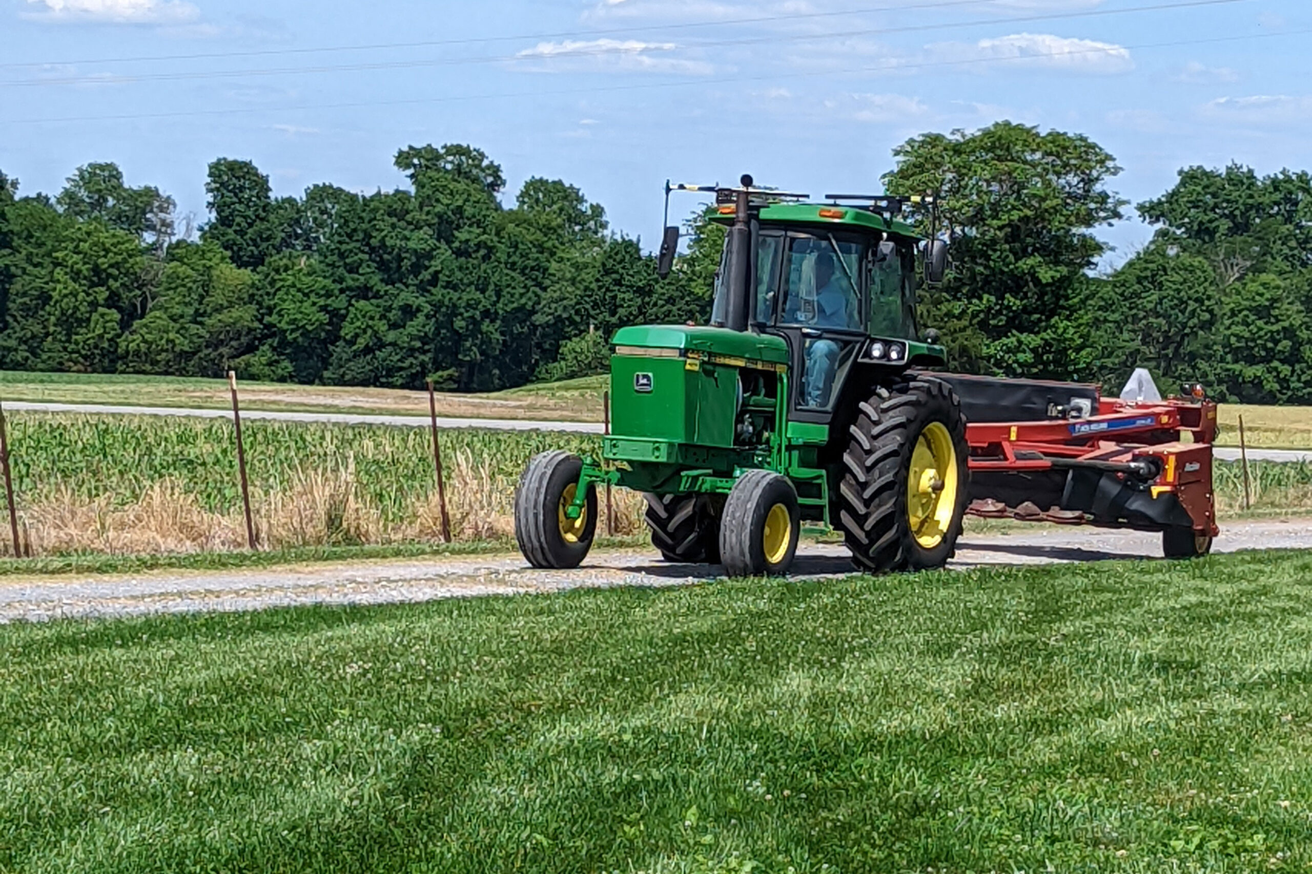 Clark Cattle Co. Tractor driving down road